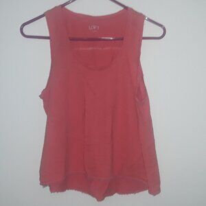 Ann Taylor, LOFT Sm orange tanktop w/crochet bottom trim